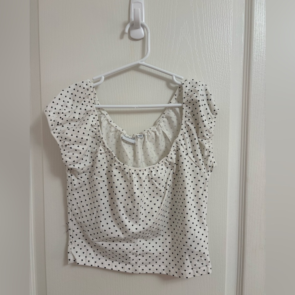 Sunday Best Cream and Black Heart Polka Dot Blouse